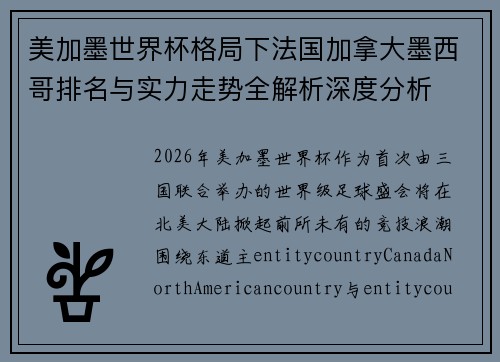美加墨世界杯格局下法国加拿大墨西哥排名与实力走势全解析深度分析 美加墨世界杯格局下法国加拿大墨西哥排名与实力走势全解析深度分析